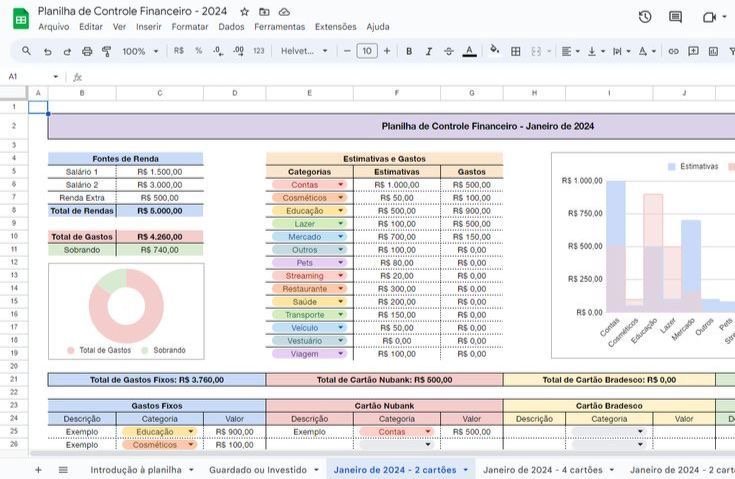 Planilha controle financeiro